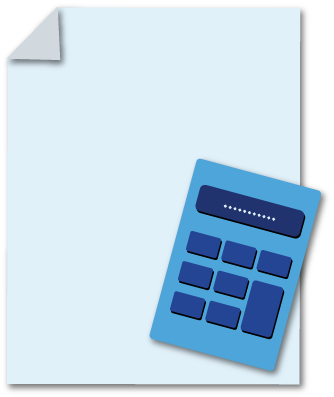 Ikona knjigovodstveni servis papir i kalkulator