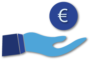 Ikona obračun plaće - ruka koja pruža novac